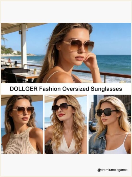 Oversized Square Sunglasses UV400 Protection Unisex Fashion main image 4